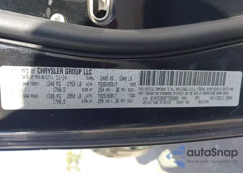 2015 Dodge Journey Sxt z USA, uszkodzony, nr VIN 3C4PDCBB5FT599881